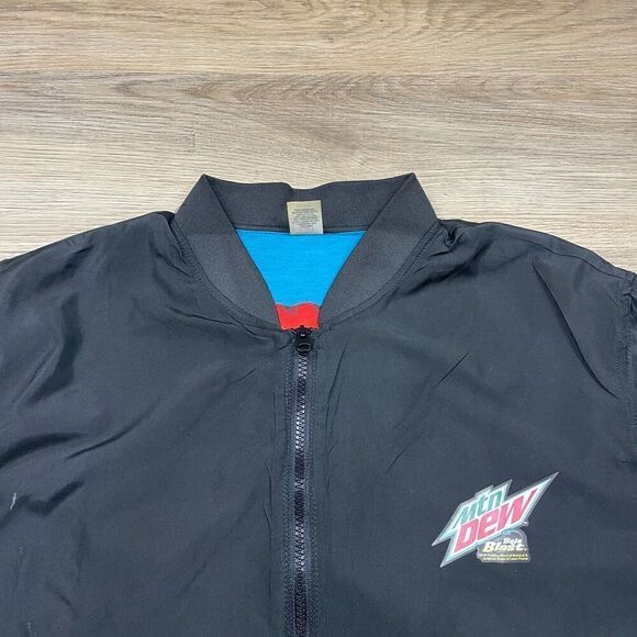 Vintage Jacket Mens Extra Large Black Mountain Dew Promo Bomber 90s Lined - Picture 2 of 10